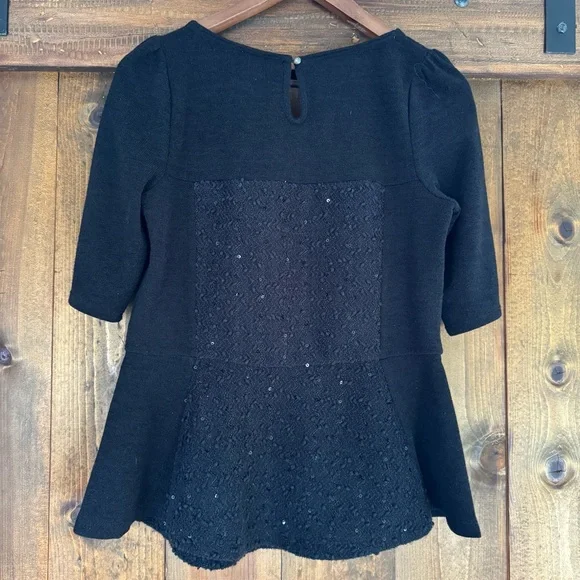 Anthropologie Deletta Boucle Shimmer Sequins Sweater in black. Size: Medium - Picture 5 of 8